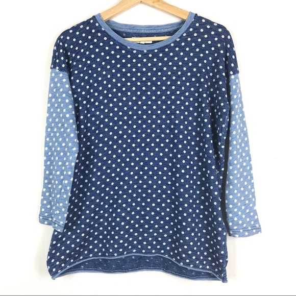 Madewell Tops - Madewell Long Sleeve Top XS Women Blue Polka Dot